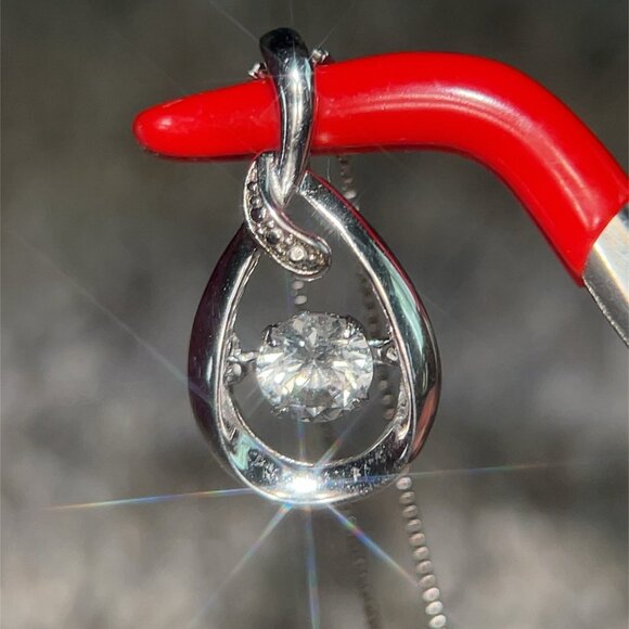 Sterling Silver 925 Rhythm Cz Necklace - Picture 3 of 4